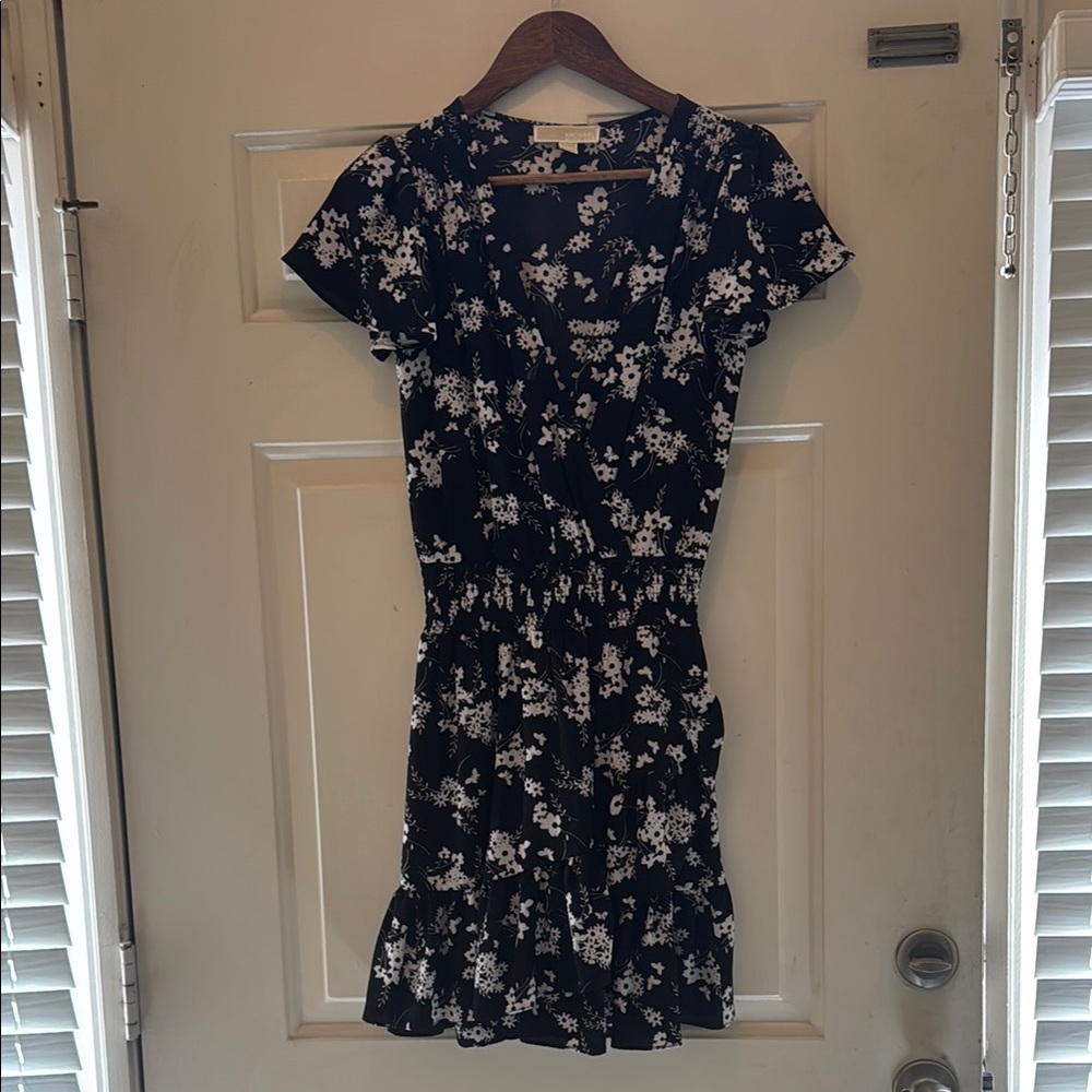 Michael Kors Blue Puff Sleeve Mini Dress